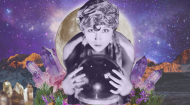 Psychic looking into crystal ball